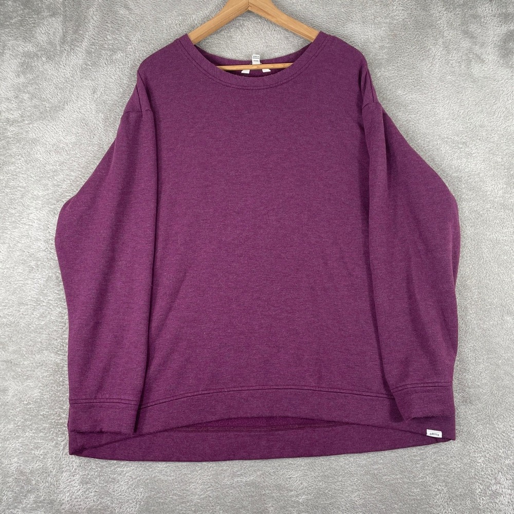 Orvis Sweatshirt Womens 2XL Purple Modal‎ Blend Soft Athleisure Loungewear